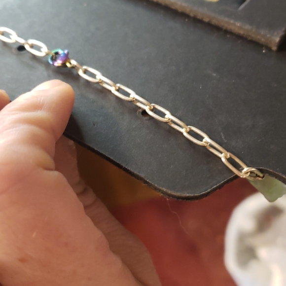 The evil eye / green quartz and sterling silver  oval chain. Protection from neg - Picture 10 of 11